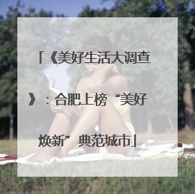 《美好生活大调查》：合肥上榜“美好焕新”典范城市