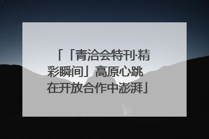 「青洽会特刊·精彩瞬间」高原心跳 在开放合作中澎湃