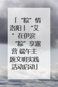 “粽”情洛阳丨“艾”在伊滨 “粽”享露营 端午主题文明实践活动启动