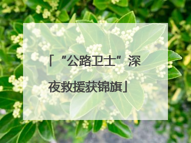“公路卫士”深夜救援获锦旗