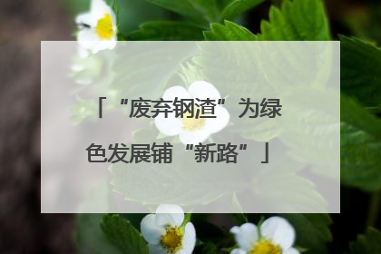 “废弃钢渣”为绿色发展铺“新路”