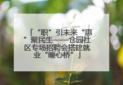 “职”引未来“惠”聚民生——仓园社区专场招聘会搭建就业“暖心桥”