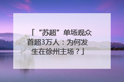 “苏超”单场观众首超3万人：为何发生在徐州主场？