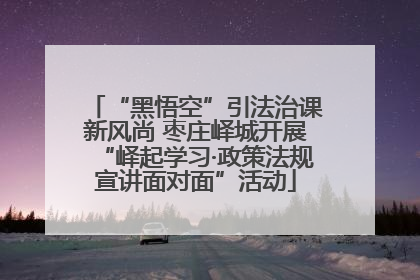 “黑悟空”引法治课新风尚 枣庄峄城开展“峄起学习·政策法规宣讲面对面”活动