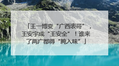 王一博变“广西表哥”，王安宇成“王安全”！谁来了两广都得“腌入味”