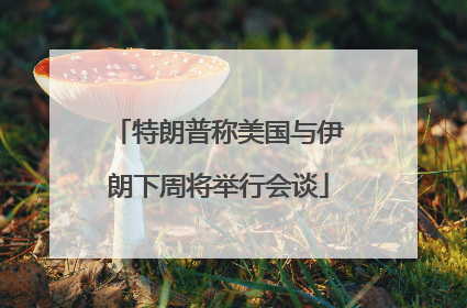 特朗普称美国与伊朗下周将举行会谈