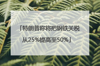 特朗普称将把钢铁关税从25%提高至50%