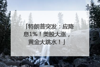 特朗普突发：应降息1%！美股大涨，黄金大跳水！