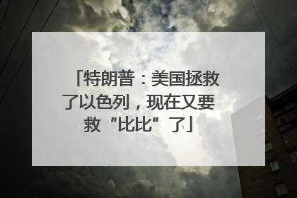 特朗普：美国拯救了以色列，现在又要救“比比”了