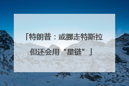 特朗普：或挪走特斯拉 但还会用“星链”