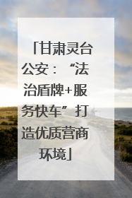 甘肃灵台公安：“法治盾牌+服务快车”打造优质营商环境