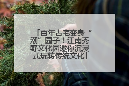百年古宅变身“潮”园子！江南秀野文化园邀你沉浸式玩转传统文化