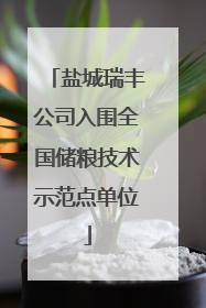 盐城瑞丰公司入围全国储粮技术示范点单位