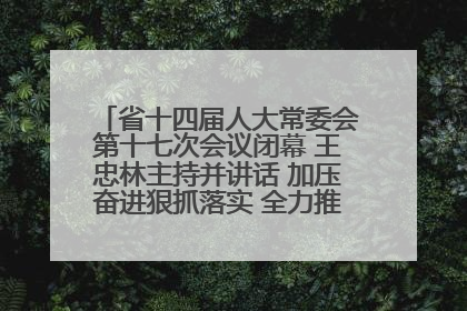 省十四届人大常委会第十七次会议闭幕 王忠林主持并讲话 加压奋进狠抓落实 全力推动支点建设成势见效