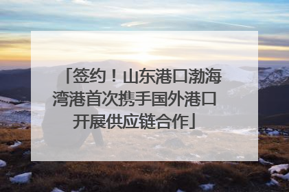 签约！山东港口渤海湾港首次携手国外港口开展供应链合作