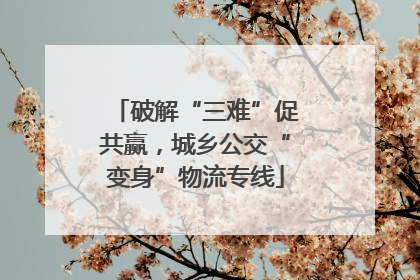破解“三难”促共赢，城乡公交“变身”物流专线