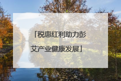 税惠红利助力彭艾产业健康发展