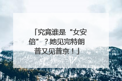 究竟谁是“女安倍”？她见完特朗普又见普京！