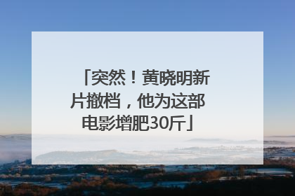 突然！黄晓明新片撤档，他为这部电影增肥30斤