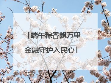 端午粽香飘万里 金融守护入民心