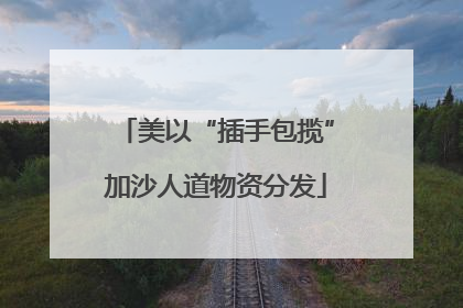 美以“插手包揽”加沙人道物资分发