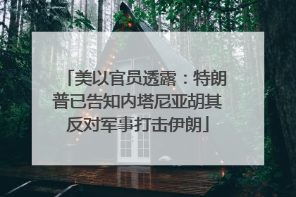 美以官员透露：特朗普已告知内塔尼亚胡其反对军事打击伊朗