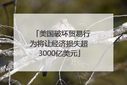 美国破坏贸易行为将让经济损失超3000亿美元