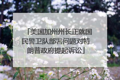美国加州州长正就国民警卫队部署问题对特朗普政府提起诉讼