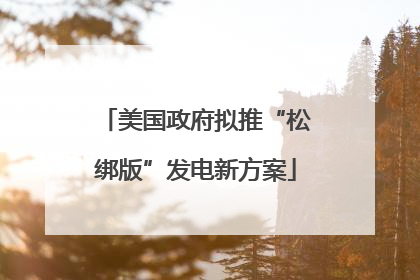 美国政府拟推“松绑版”发电新方案