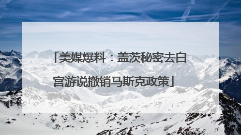 美媒爆料：盖茨秘密去白宫游说撤销马斯克政策