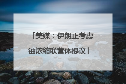美媒：伊朗正考虑铀浓缩联营体提议