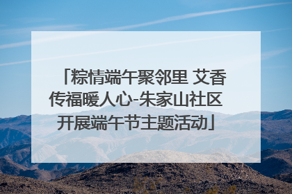 粽情端午聚邻里 艾香传福暖人心-朱家山社区开展端午节主题活动