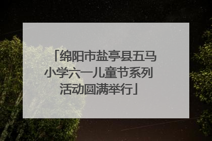 绵阳市盐亭县五马小学六一儿童节系列活动圆满举行