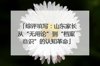 综评填写：山东家长从“无用论”到“档案意识”的认知革命
