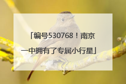 编号530768！南京一中拥有了专属小行星