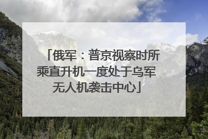 俄军：普京视察时所乘直升机一度处于乌军无人机袭击中心