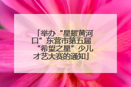 举办“星耀黄河口”东营市第五届“希望之星”少儿才艺大赛的通知