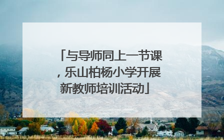 与导师同上一节课，乐山柏杨小学开展新教师培训活动