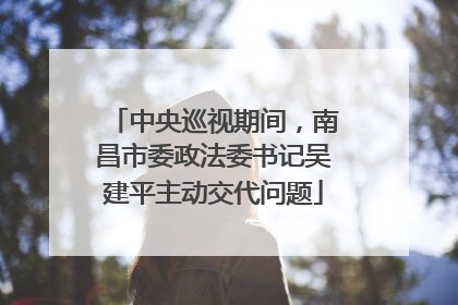 中央巡视期间，南昌市委政法委书记吴建平主动交代问题