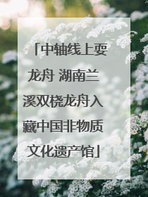 中轴线上耍龙舟 湖南兰溪双桡龙舟入藏中国非物质文化遗产馆
