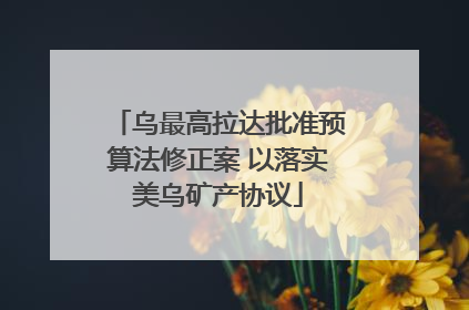 乌最高拉达批准预算法修正案 以落实美乌矿产协议