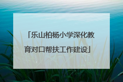 乐山柏杨小学深化教育对口帮扶工作建设