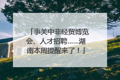 事关中非经贸博览会、人才招聘……湖南本周提醒来了！