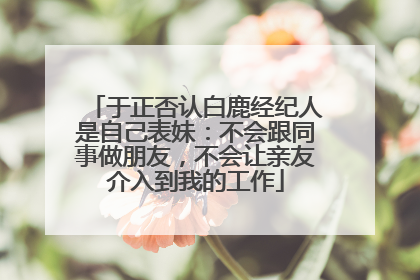 于正否认白鹿经纪人是自己表妹：不会跟同事做朋友，不会让亲友介入到我的工作