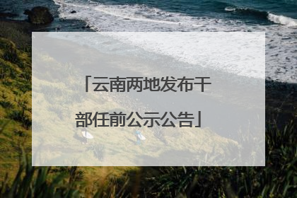 云南两地发布干部任前公示公告