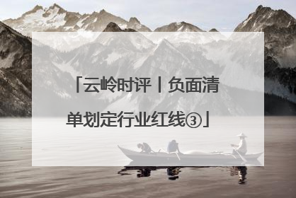云岭时评丨负面清单划定行业红线③