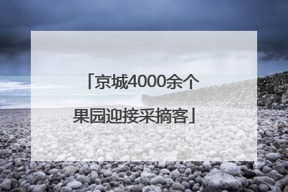 京城4000余个果园迎接采摘客