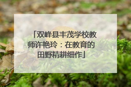 双峰县丰茂学校教师许艳玲：在教育的田野精耕细作