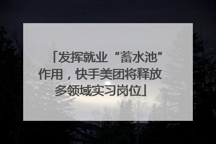 发挥就业“蓄水池”作用,快手美团将释放多领域实习岗位