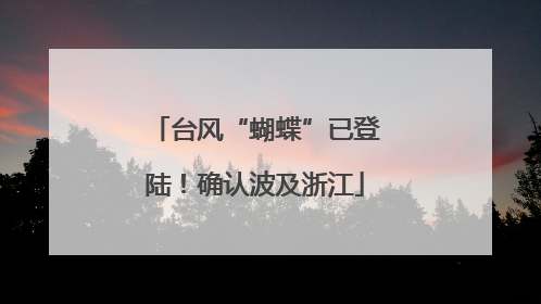 台风“蝴蝶”已登陆！确认波及浙江
